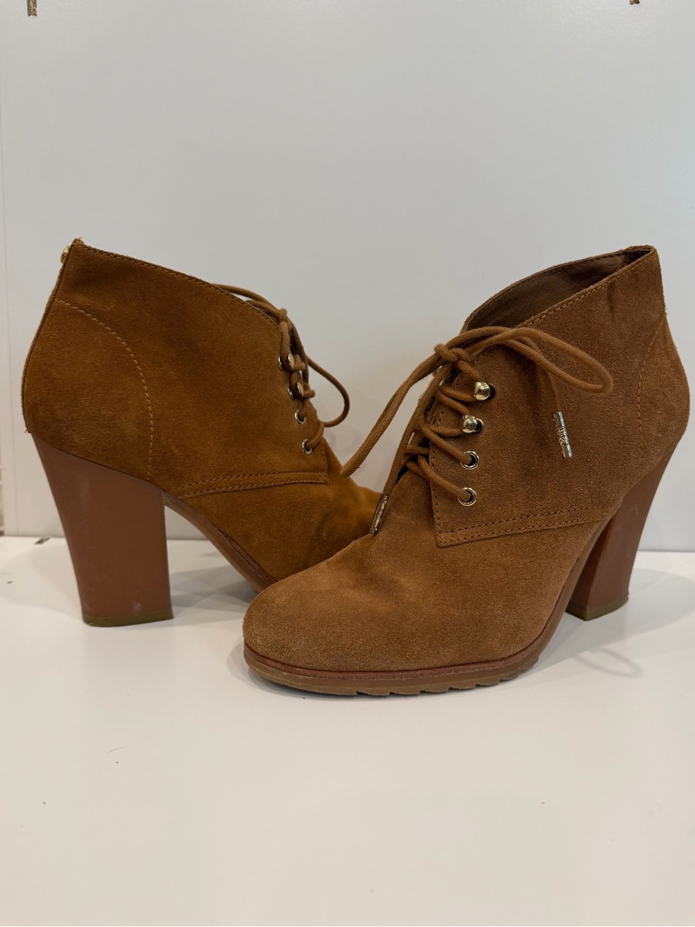 Michael Kors Women’s Lace-Up Suede Ankle Boots in Brown
